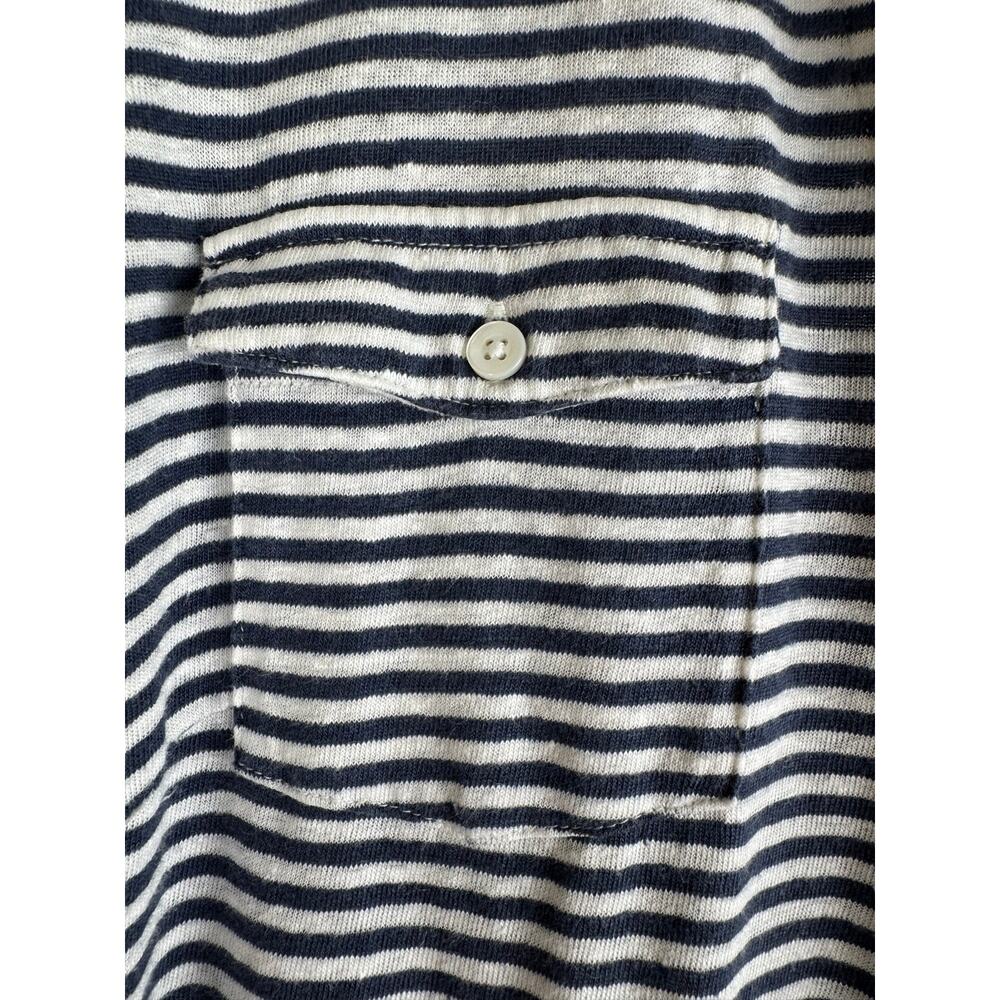 J.McLaughlin Brynn Stretch Linen Striped Button Down Shirt Medium - Picture 7 of 12